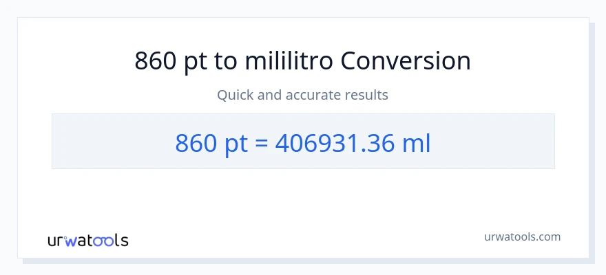 860 Pints patungong mga mililitro na conversion