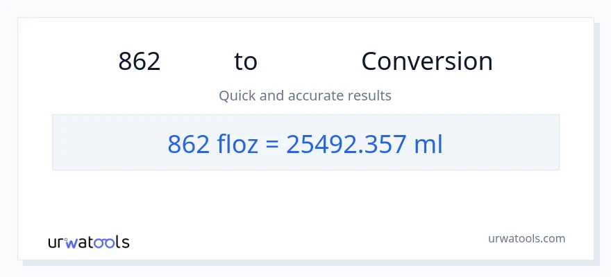 การแปลง 862 ออนซ์ของเหลว เป็น มิลลิลิตร