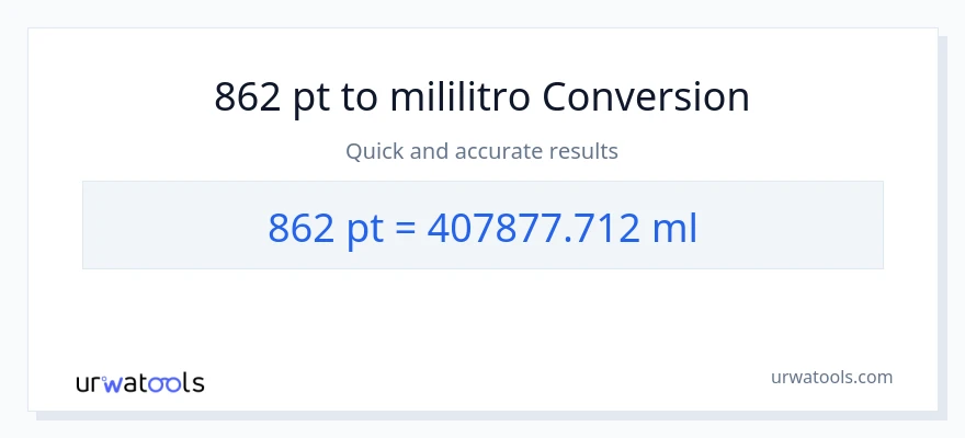 862 Pints patungong mga mililitro na conversion