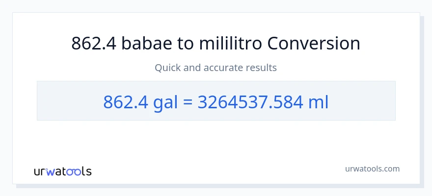 862.4 Mga galon patungong mga mililitro na conversion