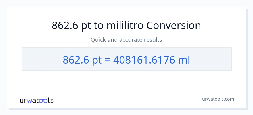 862.6 Pints patungong mga mililitro na conversion