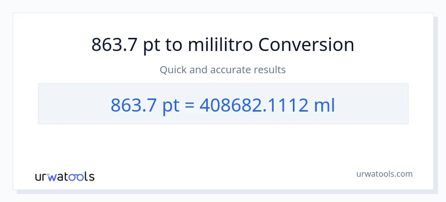 863.7 Pints patungong mga mililitro na conversion