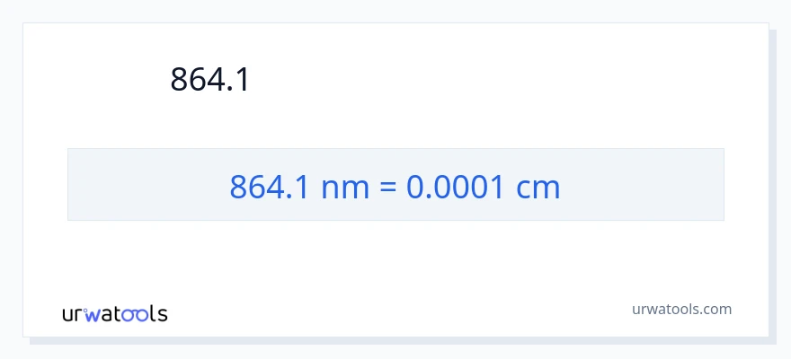 864.1 ナノメートル から センチメートル への変換