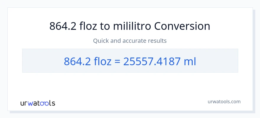 864.2 mga onsa ng likido patungong mga mililitro na conversion