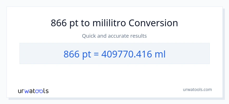 866 Pints patungong mga mililitro na conversion