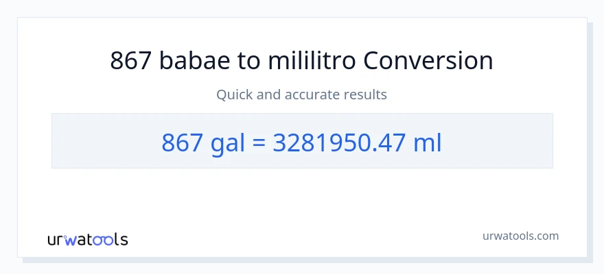 867 Mga galon patungong mga mililitro na conversion