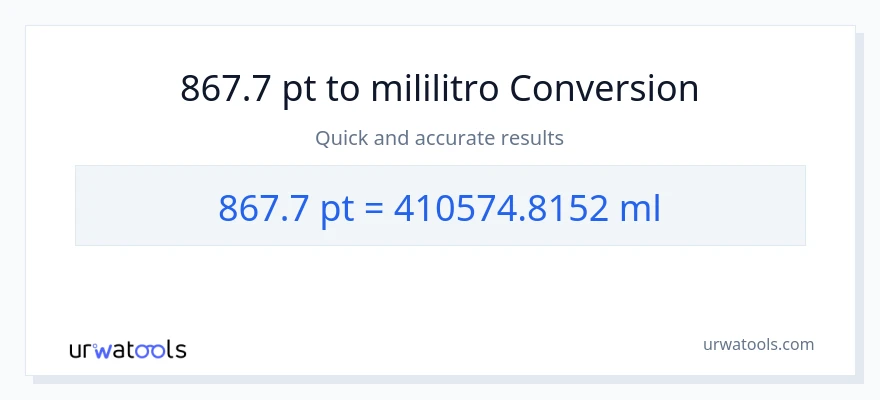 867.7 Pints patungong mga mililitro na conversion