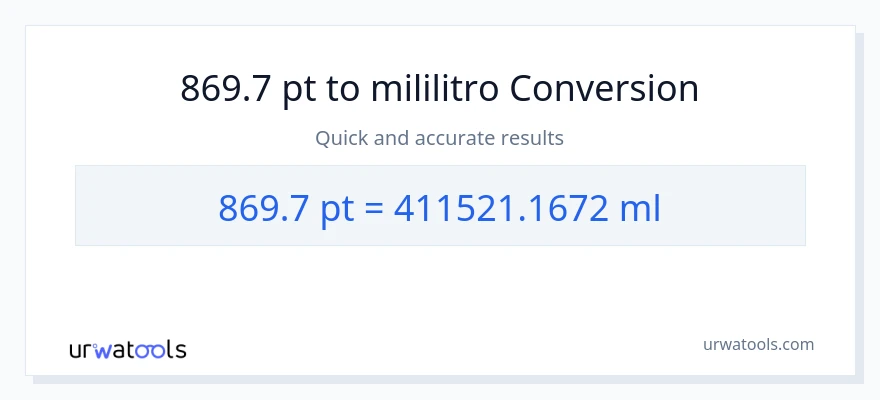 869.7 Pints patungong mga mililitro na conversion