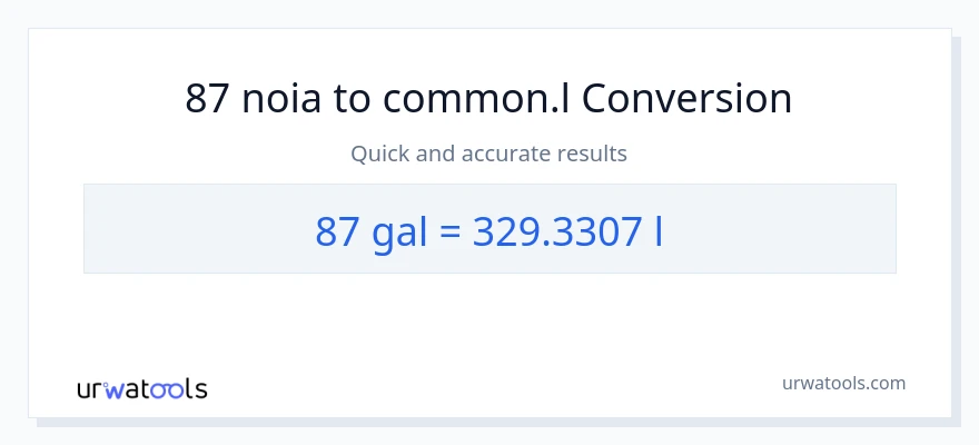 Conversió de 87 Galons a Liters
