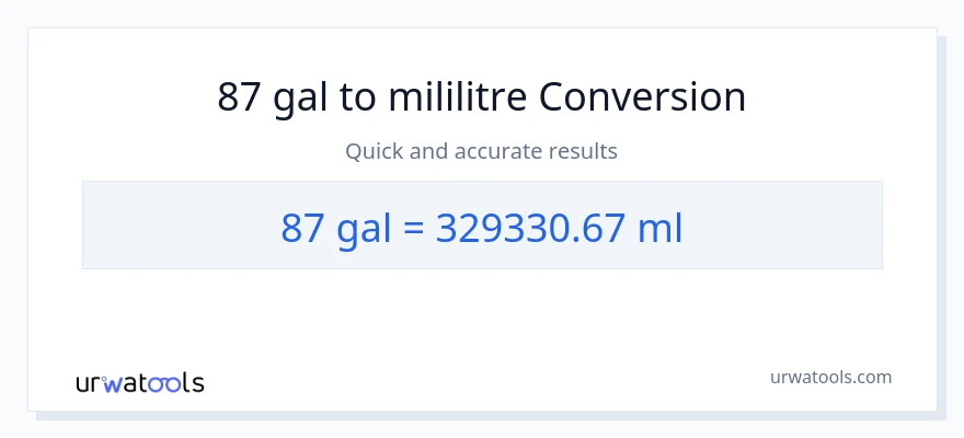 87 Galon'den mililitre'e dönüşüm