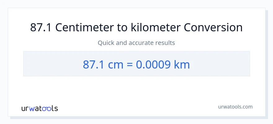 87.1 Centimeter til Kilometer konvertering