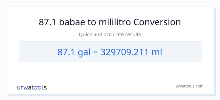 87.1 Mga galon patungong mga mililitro na conversion