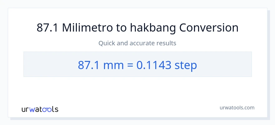 87.1 milimetro patungong mga hakbang na conversion
