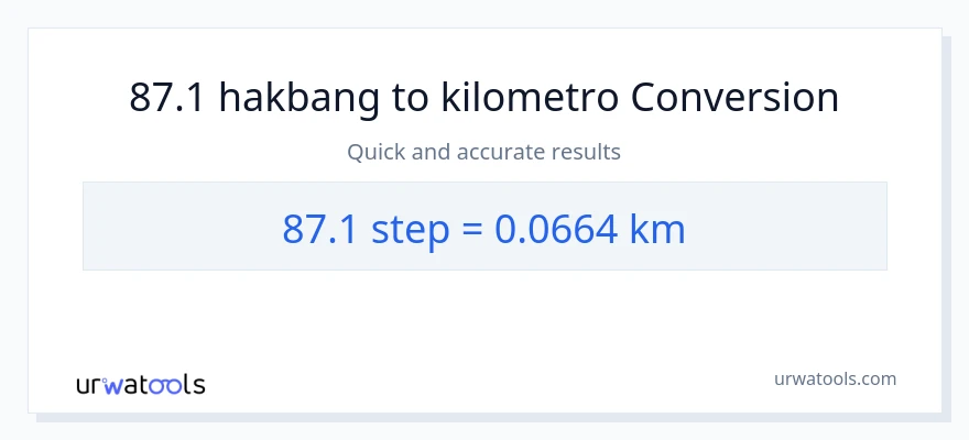 87.1 mga hakbang patungong Kilometro na conversion