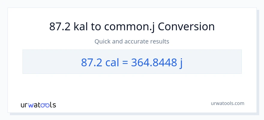 87.2 mga kaloriya patungong mga joule na conversion