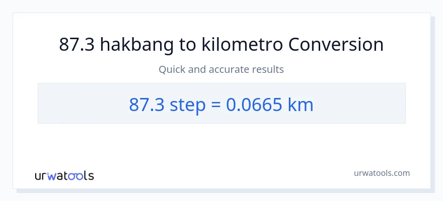 87.3 mga hakbang patungong Kilometro na conversion