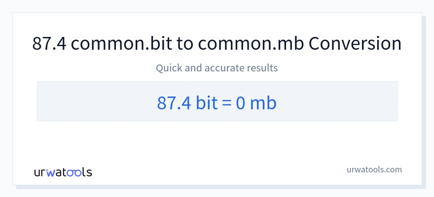 87.4 Bits 到 Megabytes 轉換