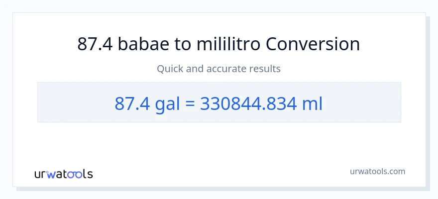 87.4 Mga galon patungong mga mililitro na conversion