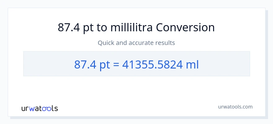 87.4 Pints - millilitraa muunnos