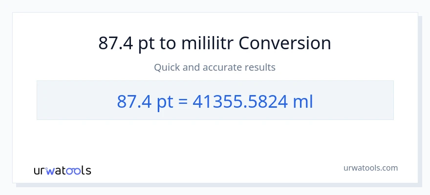Konwersja 87.4 Pints do mililitry