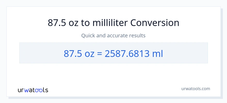 87.5 Ounces to milliliters conversion
