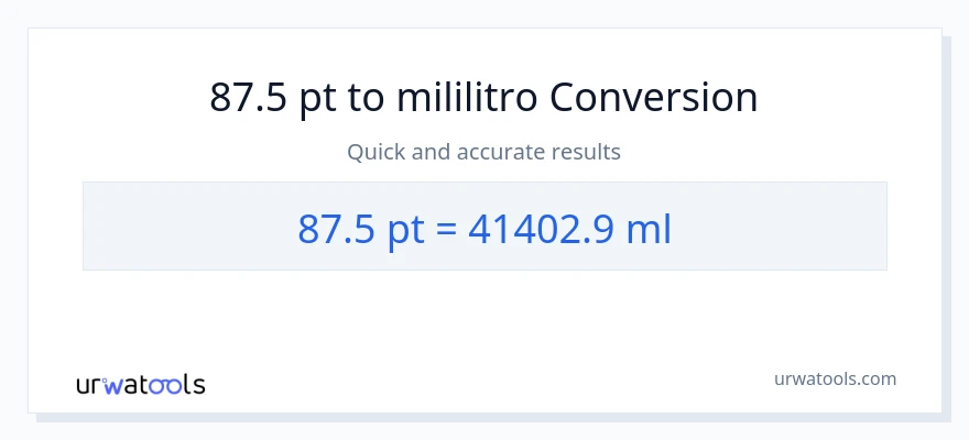 87.5 Pints patungong mga mililitro na conversion