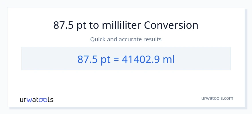 87.5 Pints til milliliter konvertering