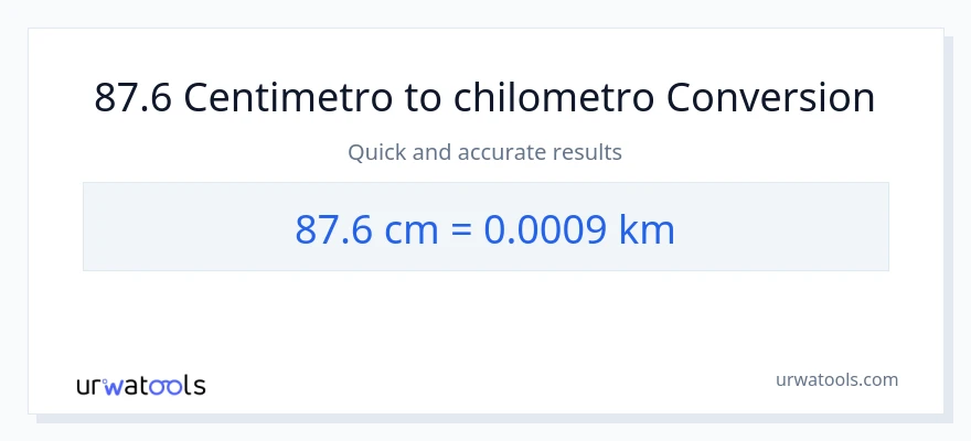 Conversione da 87.6 Centimetri a chilometri