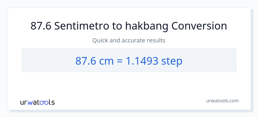 87.6 Mga Sentimetro patungong mga hakbang na conversion