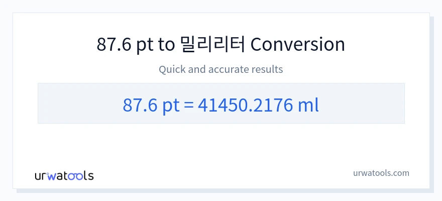87.6 Pints에서 밀리리터으로의 변환