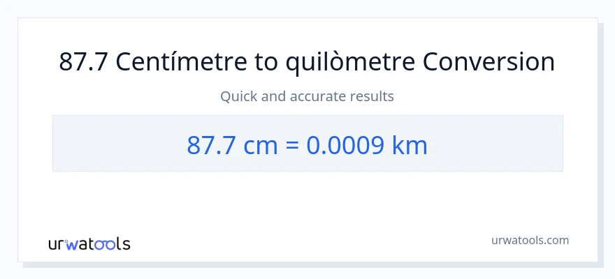Conversió de 87.7 Centímetres a Quilòmetres