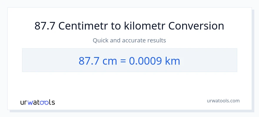 Konverze z Centimetry na Kilometry: 87.7