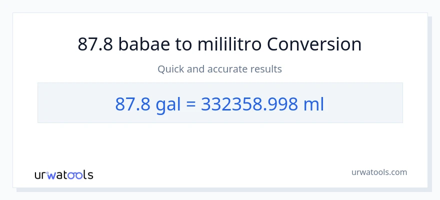 87.8 Mga galon patungong mga mililitro na conversion