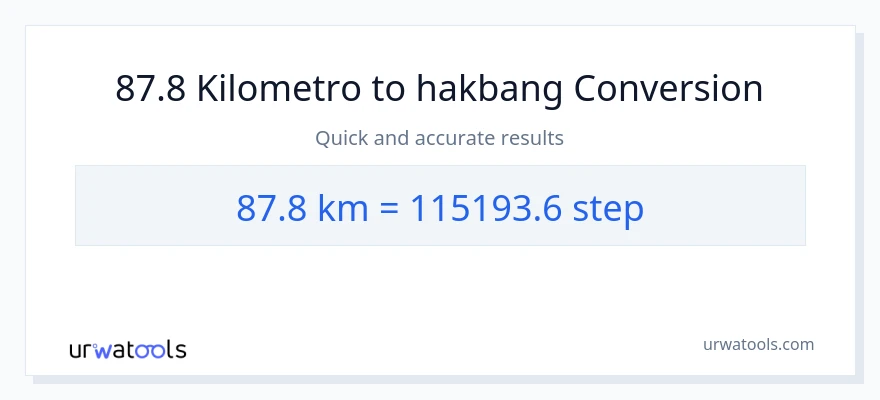 87.8 Kilometro patungong mga hakbang na conversion