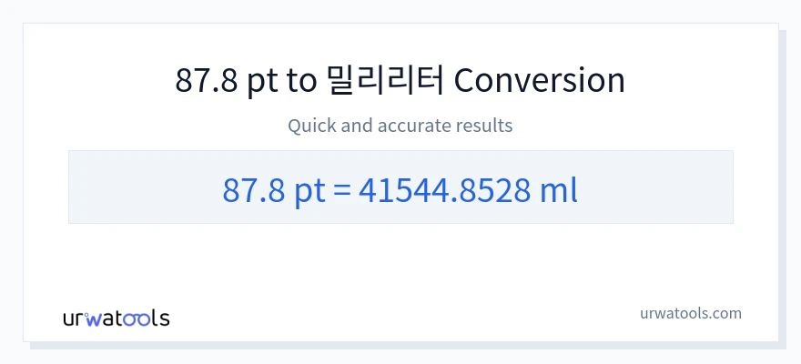 87.8 Pints에서 밀리리터으로의 변환