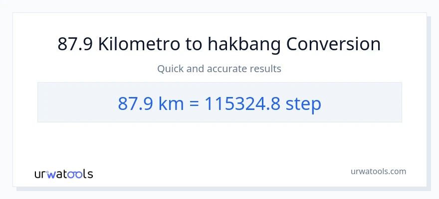 87.9 Kilometro patungong mga hakbang na conversion