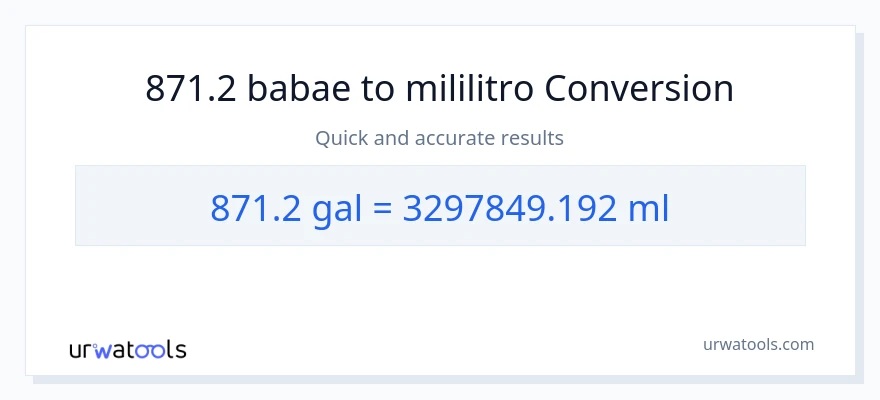 871.2 Mga galon patungong mga mililitro na conversion