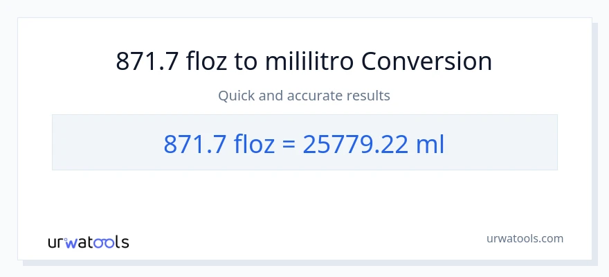 871.7 mga onsa ng likido patungong mga mililitro na conversion