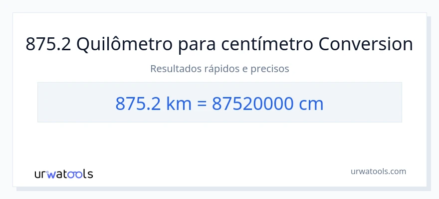 Conversão de 875.2 quilômetros para Centímetros