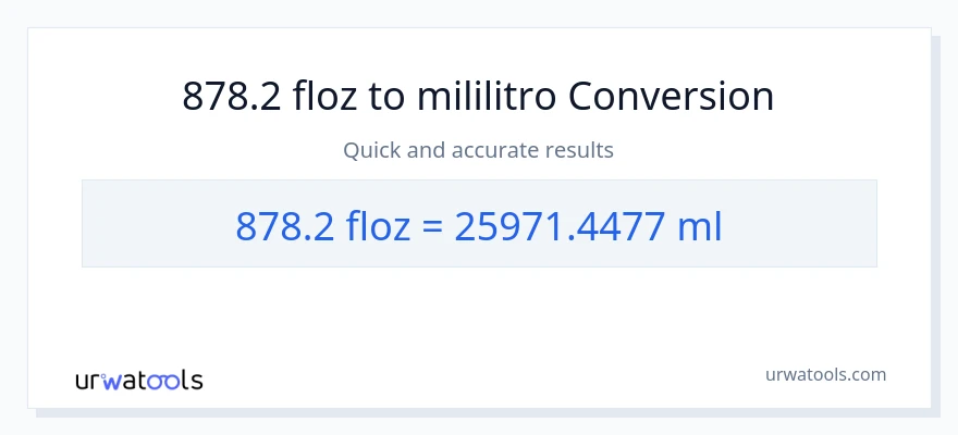 878.2 mga onsa ng likido patungong mga mililitro na conversion