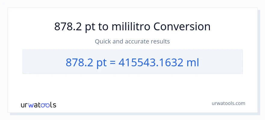 878.2 Pints patungong mga mililitro na conversion
