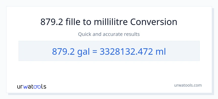 Conversion 879.2 Gallons vers millilitres