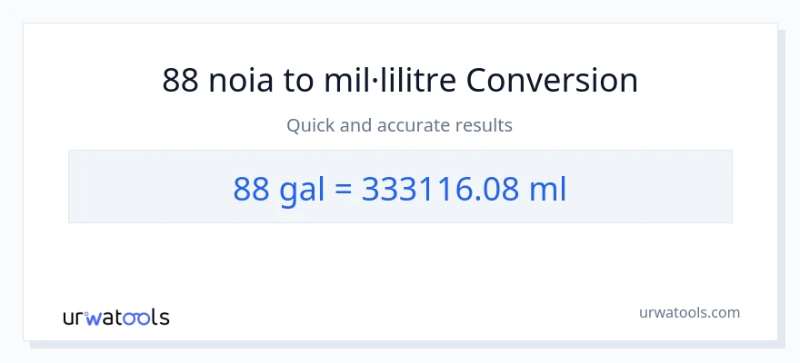 Conversió de 88 Galons a mil·lilitres