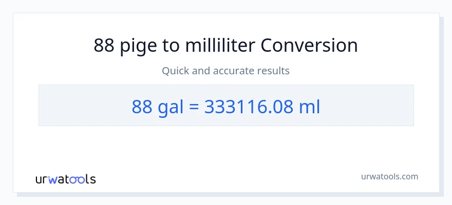 88 Galloner til milliliter konvertering