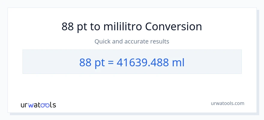 88 Pints patungong mga mililitro na conversion