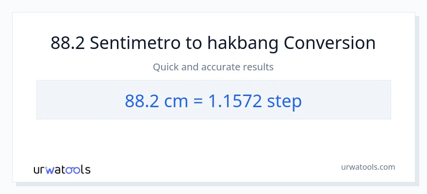 88.2 Mga Sentimetro patungong mga hakbang na conversion