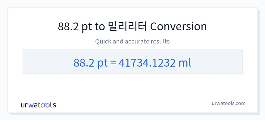 88.2 Pints에서 밀리리터으로의 변환