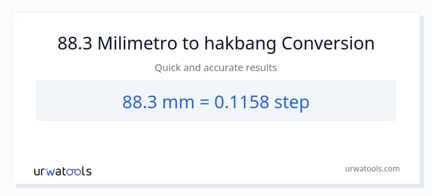 88.3 milimetro patungong mga hakbang na conversion