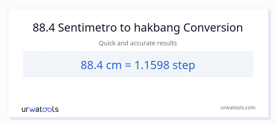 88.4 Mga Sentimetro patungong mga hakbang na conversion