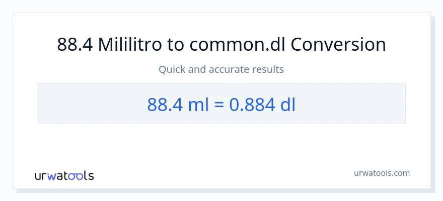 88.4 mga mililitro patungong Dls na conversion